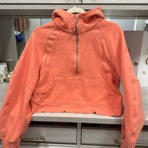 lululemon scuba 1/2 zip hoodie orange turtleneck Neck Sweater